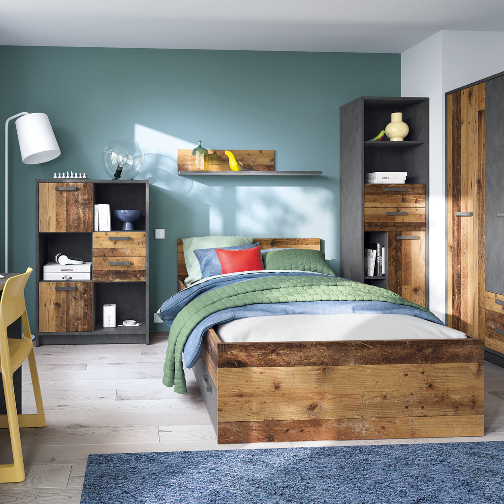 Brooklyn underbed drawer in walnut and dark matera grey