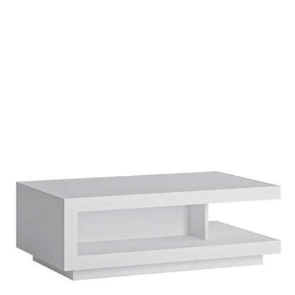 lyon designer coffee table in white and high gloss
