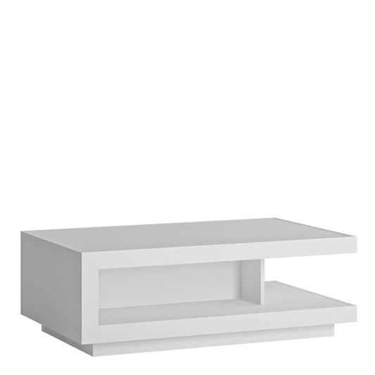 lyon designer coffee table in white and high gloss