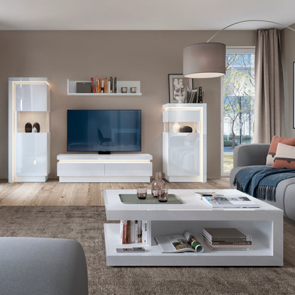 lyon designer coffee table in white and high gloss