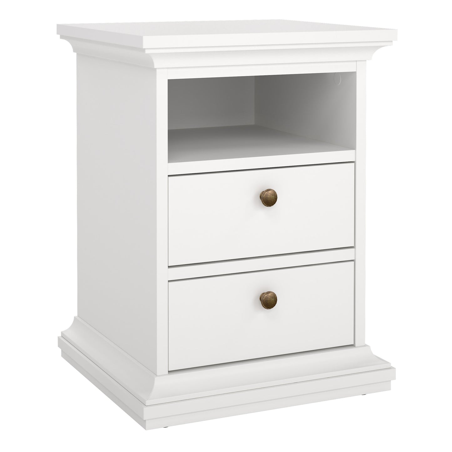 paris bedside 2 drawers in white