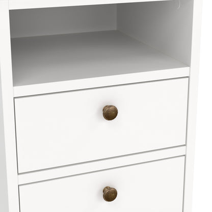 paris bedside 2 drawers in white