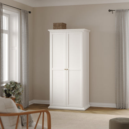 paris wardrobe with 2 doors in white