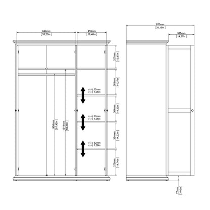 paris wardrobe with 2 doors in matt grey