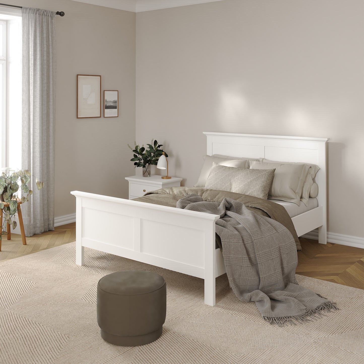 paris double bed (140 x 200) in white