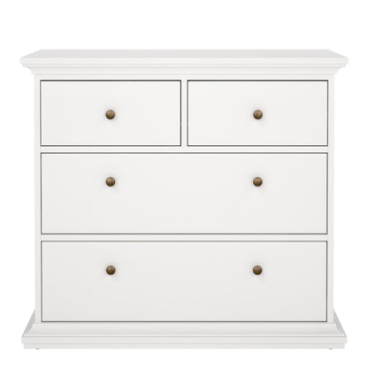 paris chest of 4 drawers in white