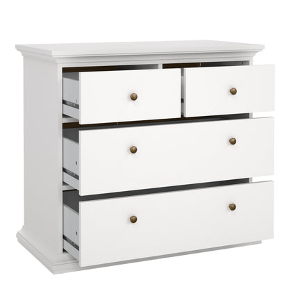 paris chest of 4 drawers in white
