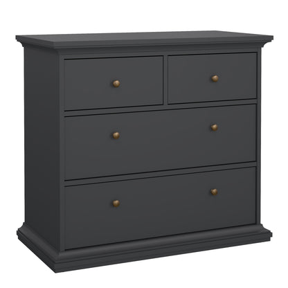 paris chest of 4 drawers in matt grey