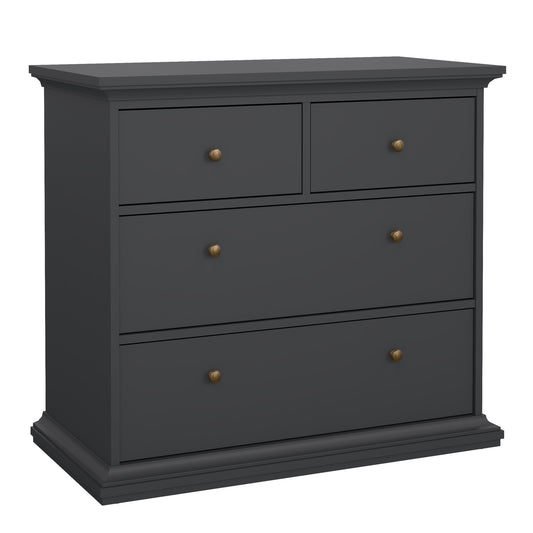 paris chest of 4 drawers in matt grey