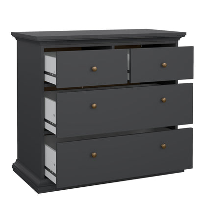 paris chest of 4 drawers in matt grey
