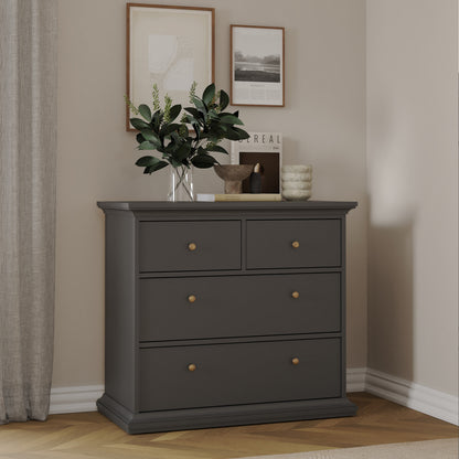 paris chest of 4 drawers in matt grey