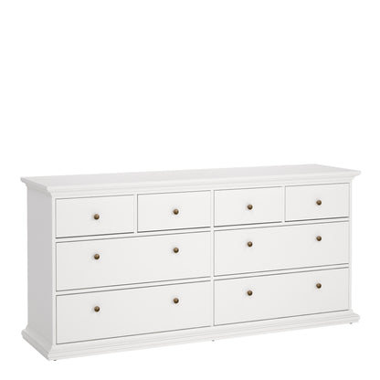 paris chest of 8 drawers in white