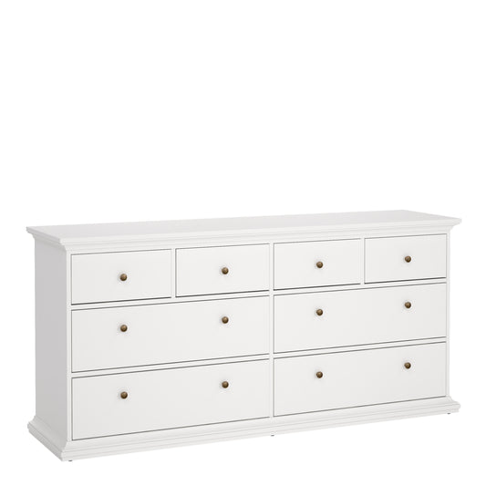 paris chest of 8 drawers in white