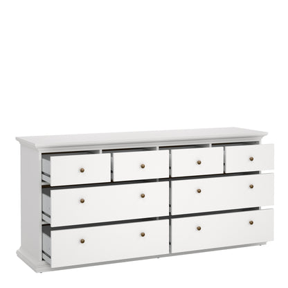 paris chest of 8 drawers in white