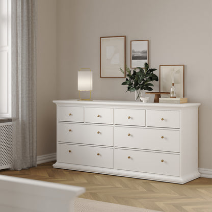 paris chest of 8 drawers in white