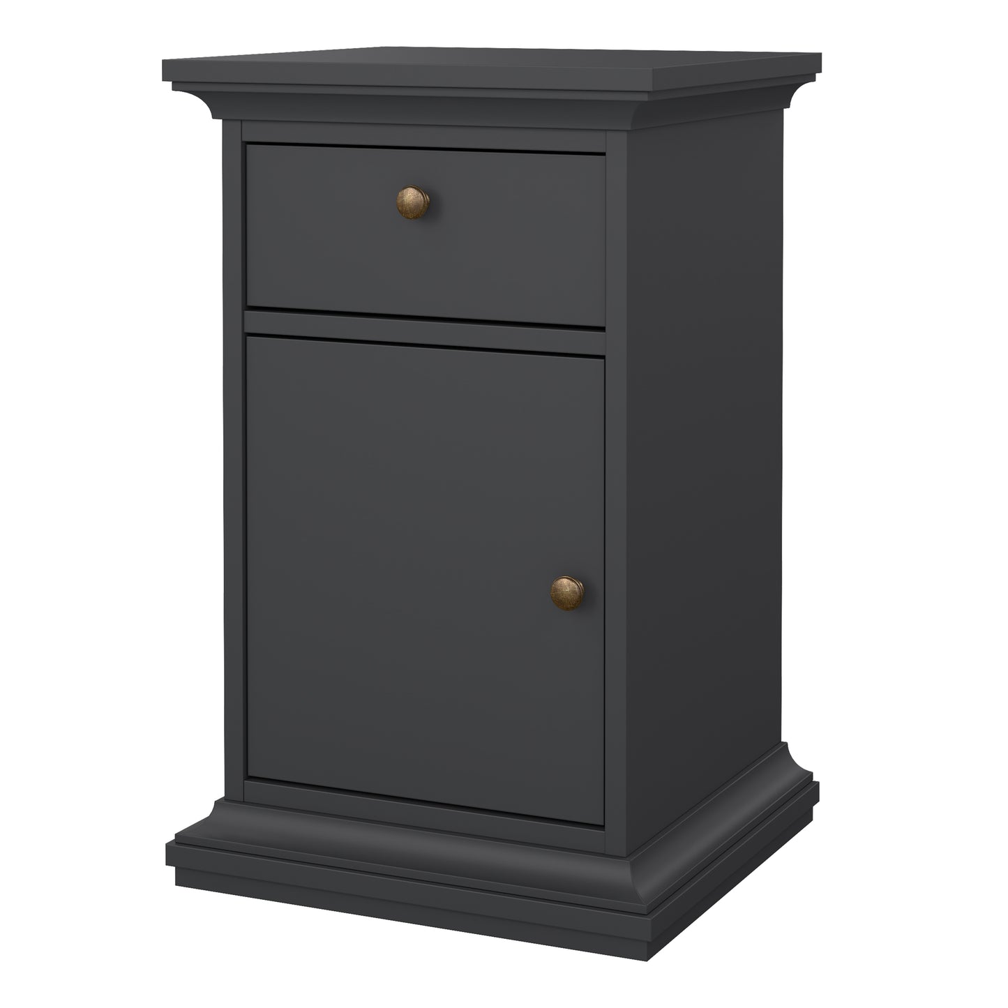 paris nightstand 1 door + 1 drawer in matt grey