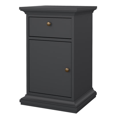 paris nightstand 1 door + 1 drawer in matt grey