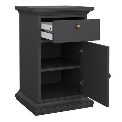 paris nightstand 1 door + 1 drawer in matt grey
