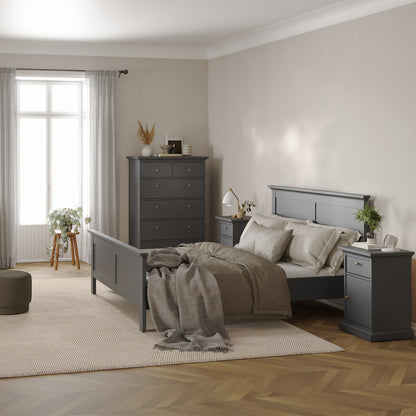 paris nightstand 1 door + 1 drawer in matt grey
