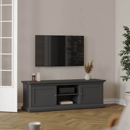 paris tv-unit 2 frame doors in matt grey