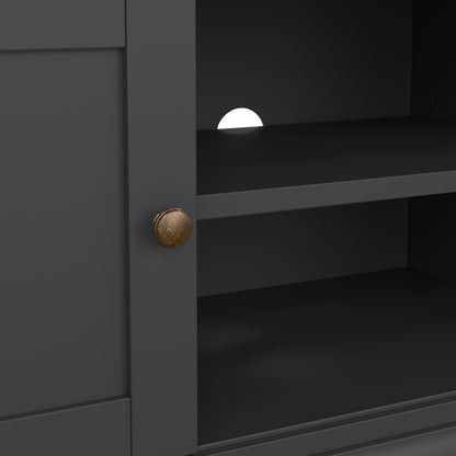 paris tv-unit 2 frame doors in matt grey