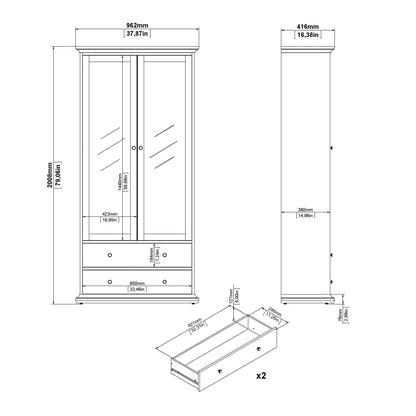 paris tall bookcase in white