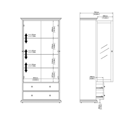 paris tall bookcase in white