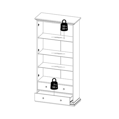 paris tall bookcase in white