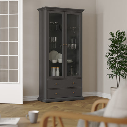 paris china cabinet in matt grey