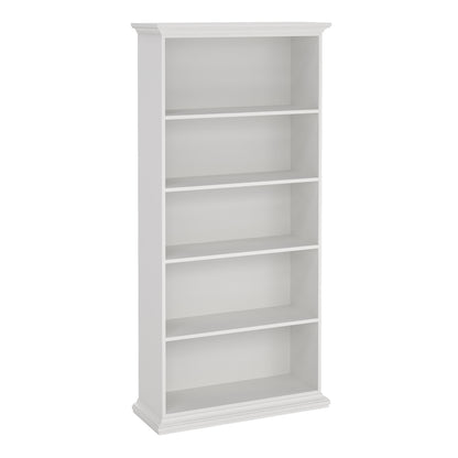 paris tall bookcase in white