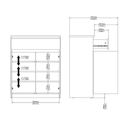 naia sideboard - 1 drawer 2 doors in black matt