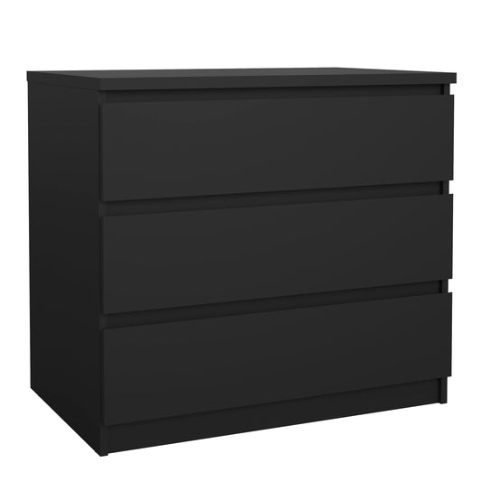 naia chest of 3 drawers in black matt
