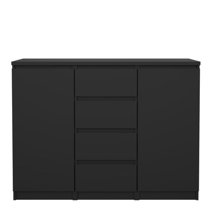 naia sideboard 4 drawers 2 doors in black matt