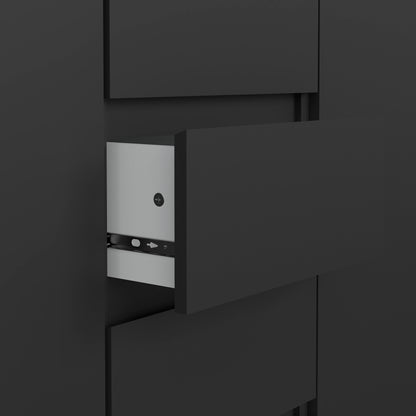 naia sideboard 4 drawers 2 doors in black matt