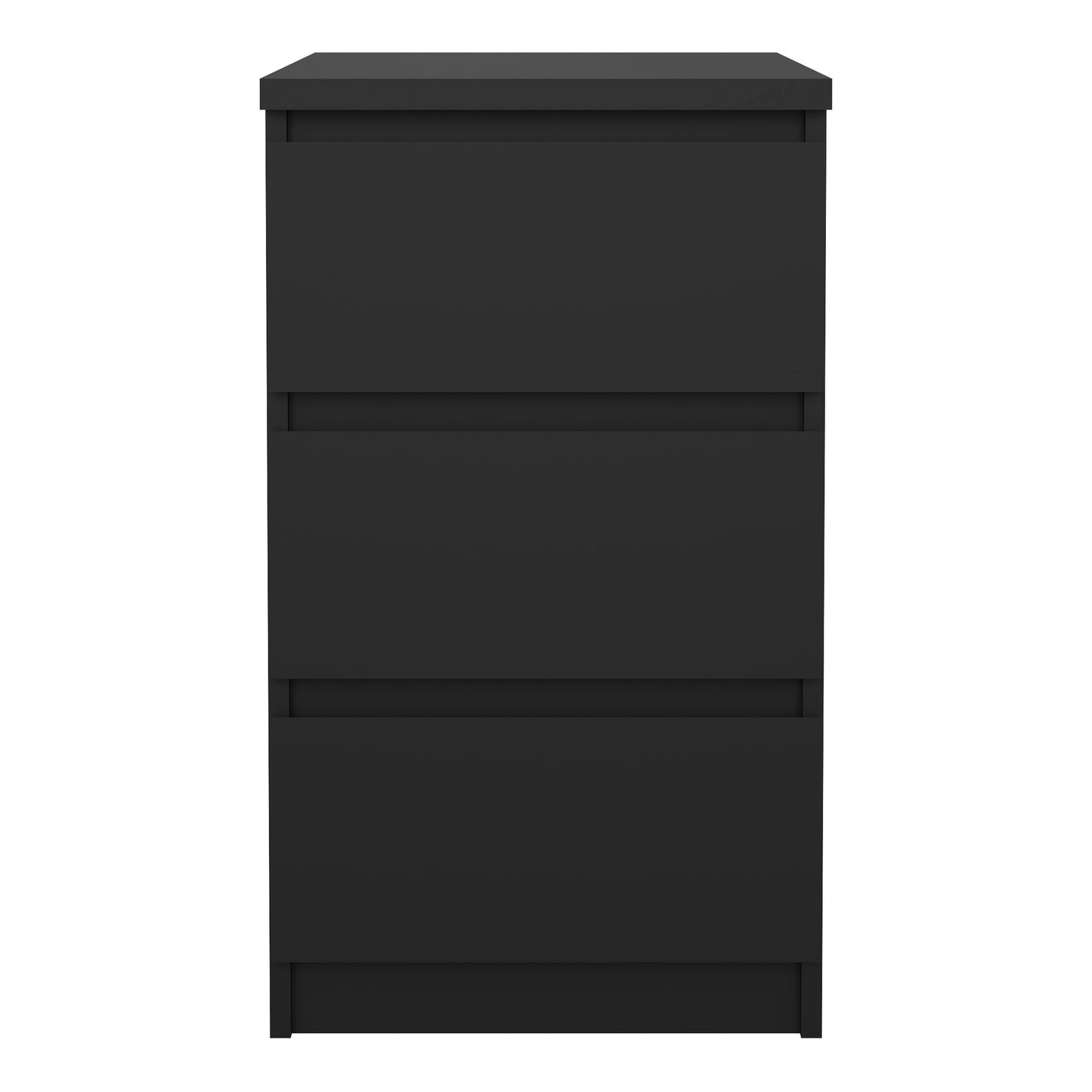 naia bedside 3 drawers in black matt