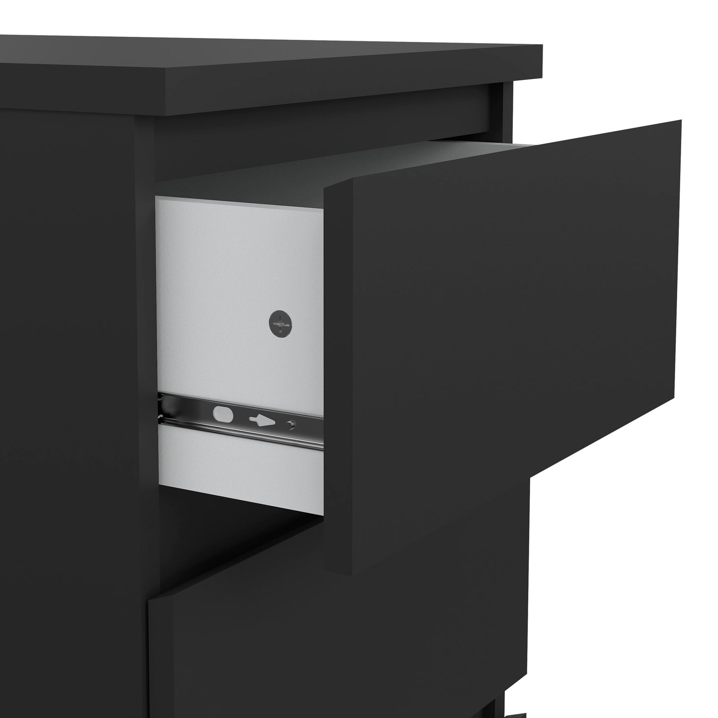 naia bedside 3 drawers in black matt
