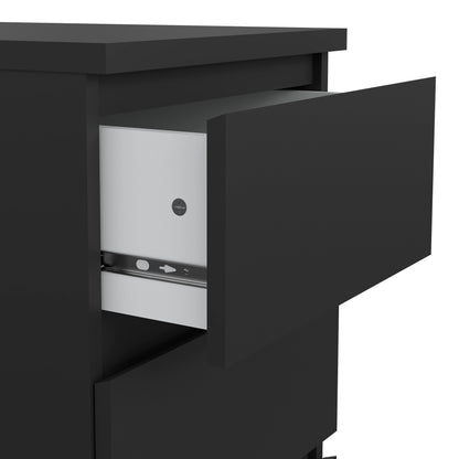 naia bedside 3 drawers in black matt