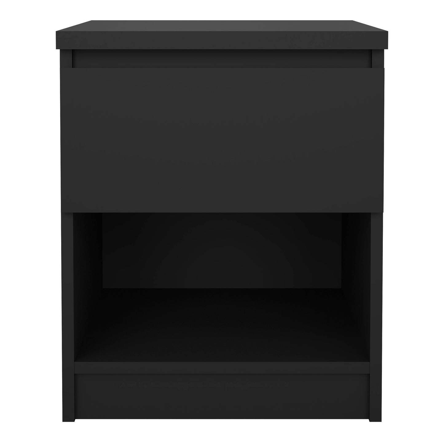 naia bedside 1 drawer 1 shelf in black matt