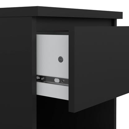 naia bedside 1 drawer 1 shelf in black matt