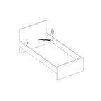 Naia Single Bed 3ft (90 x 190) in white high gloss