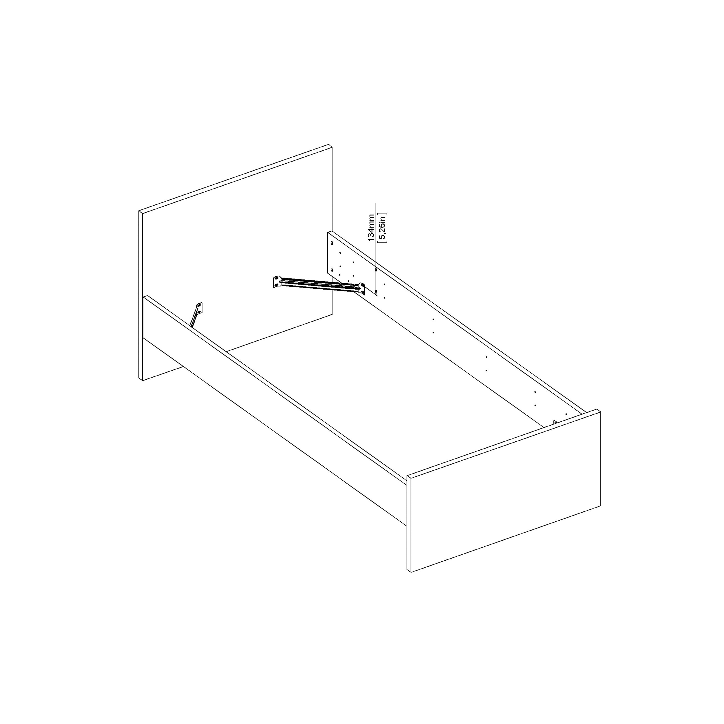 Naia Single Bed 3ft (90 x 190) in white high gloss