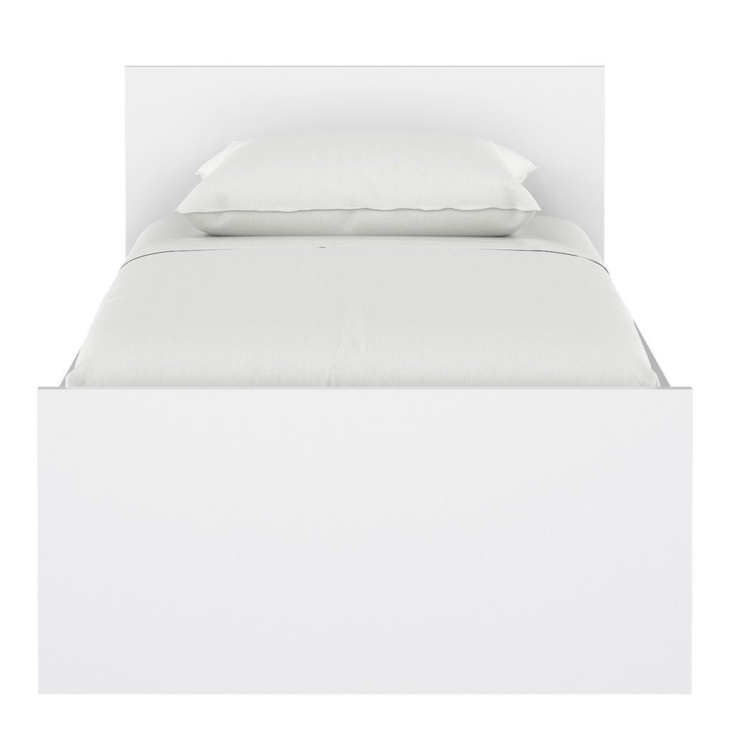 Naia Single Bed 3ft (90 x 190) in white high gloss