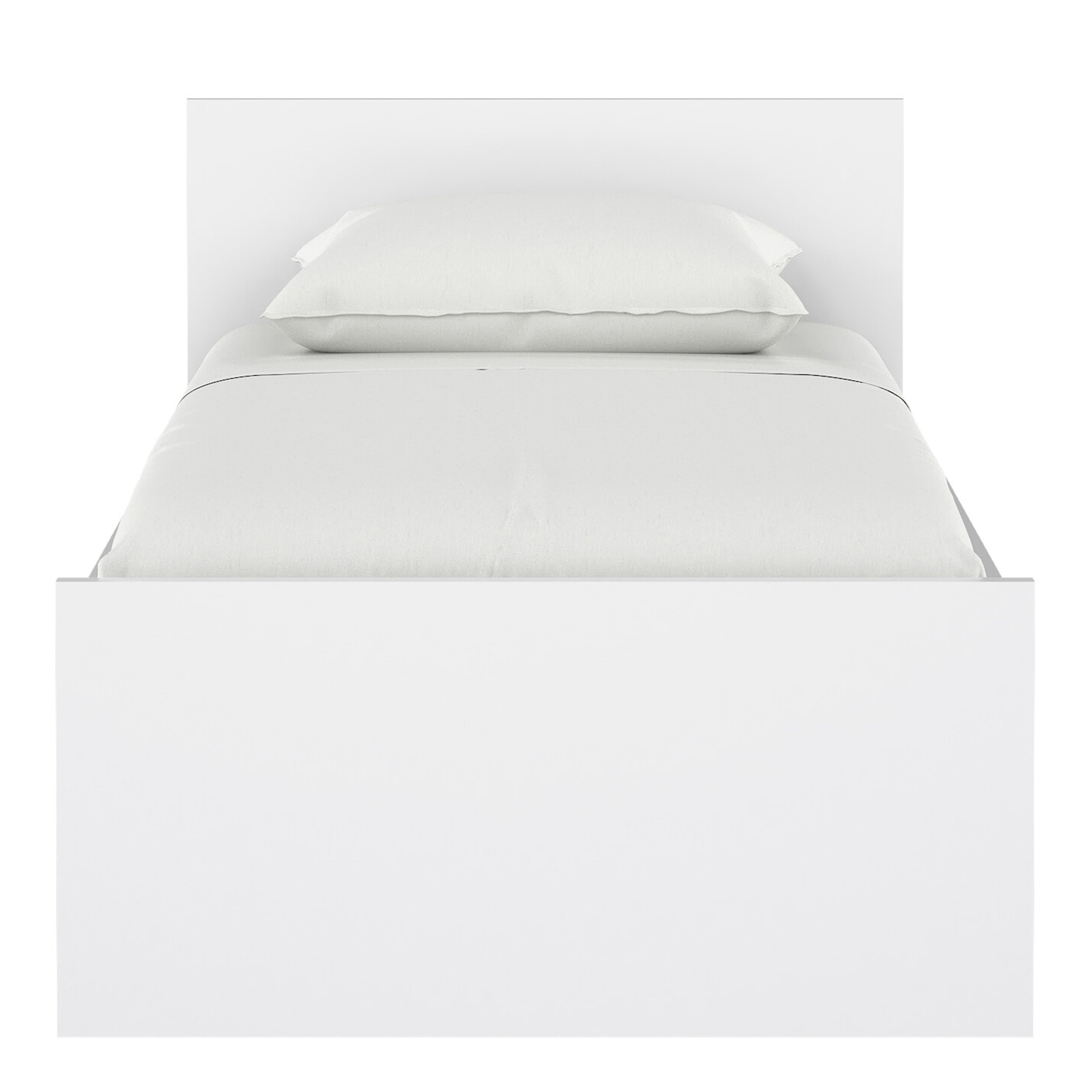 Naia Single Bed 3ft (90 x 190) in white high gloss