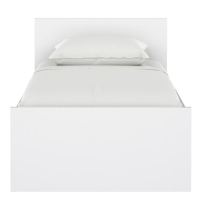 naia single bed 3ft (90 x 190) in white high gloss