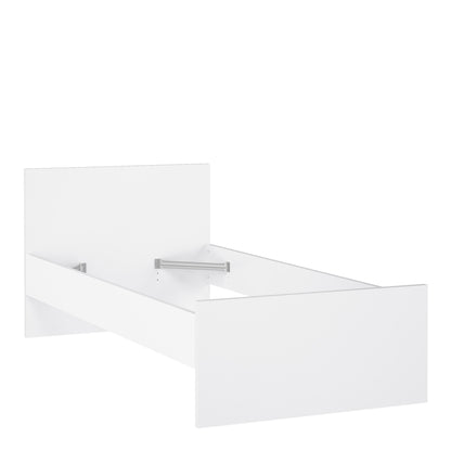 naia single bed 3ft (90 x 190) in white high gloss