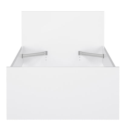 naia single bed 3ft (90 x 190) in white high gloss