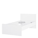 Naia Single Bed 3ft (90 x 190) in white high gloss