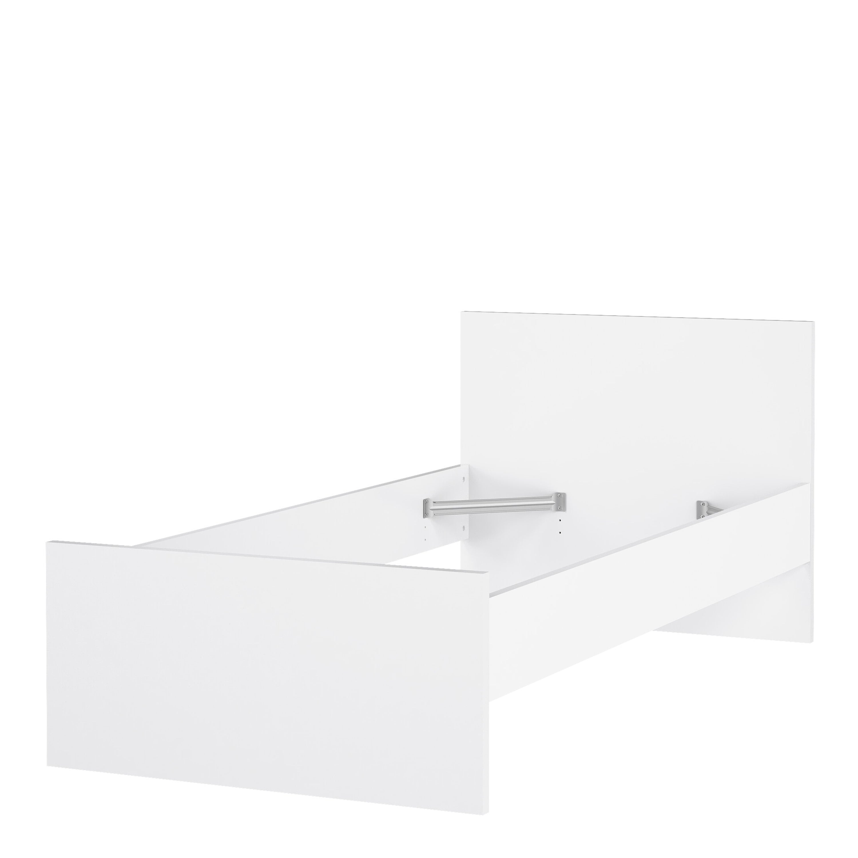 Naia Single Bed 3ft (90 x 190) in white high gloss