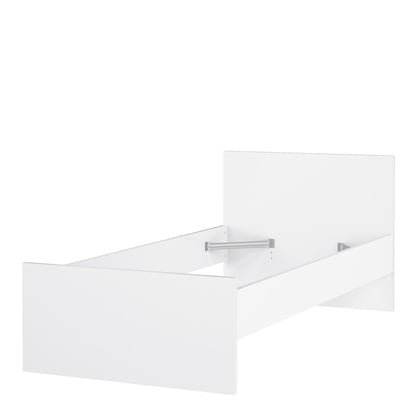 naia single bed 3ft (90 x 190) in white high gloss