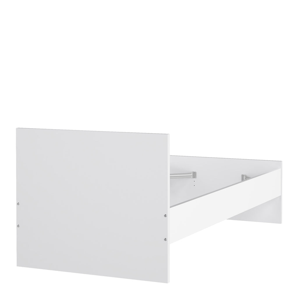 Naia Single Bed 3ft (90 x 190) in white high gloss